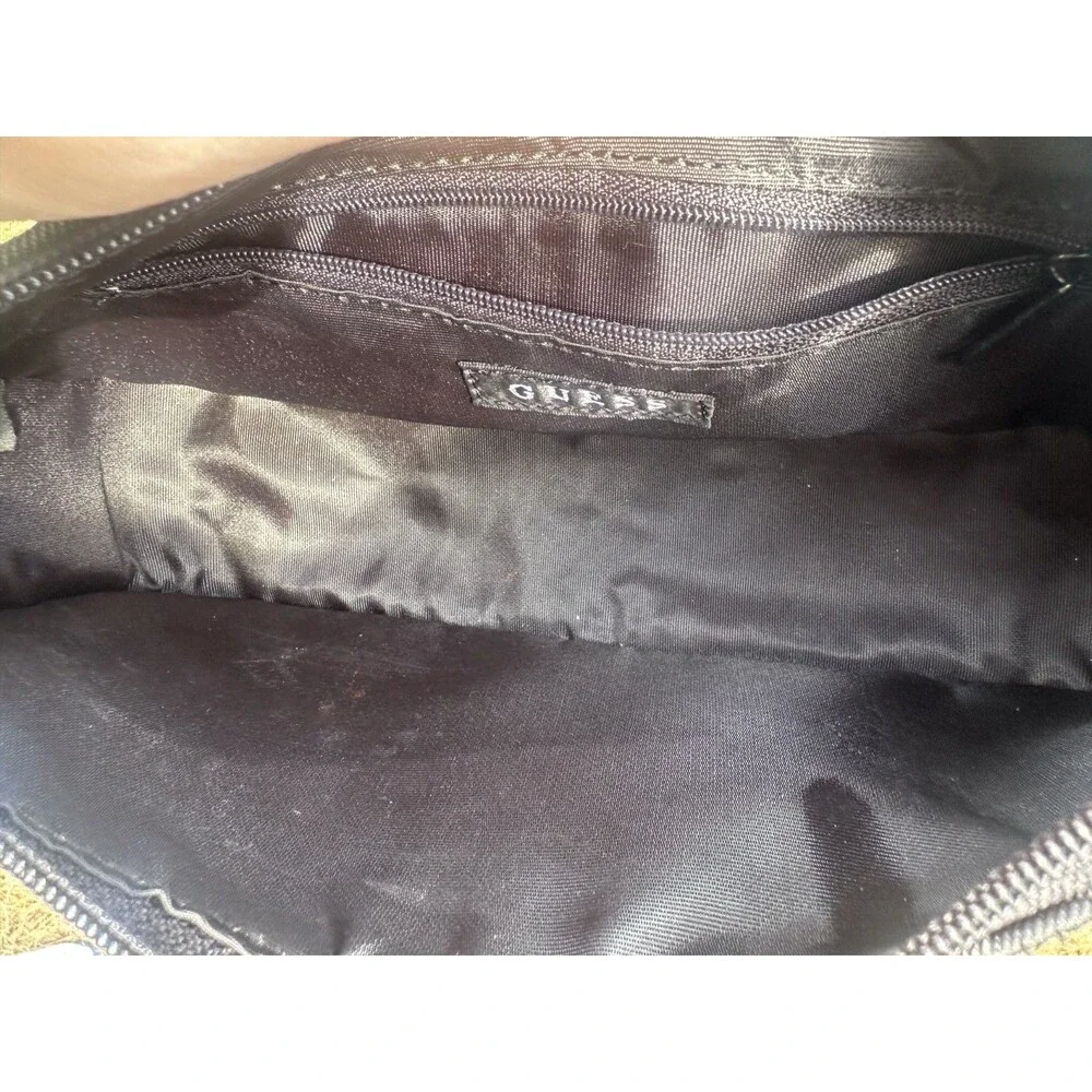 Vintage Y2K Guess Monogram Signature Canvas Baguette Shoulder Bag